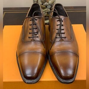 SMITH BESPOKE BROWN LEATHER DRESS SHOES SIZE 12